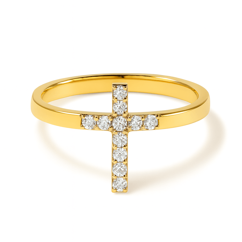copy of 925 sterling silver inlaid zircon cross ring