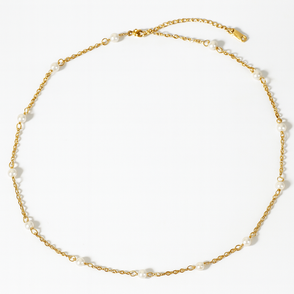 freshwater pearl 18k gold plated necklace