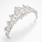 silver crystal bridal tiara with pearls headband wedding crown for brides marriage accessories