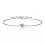 inlaid moissanite 925 sterling silver bracelet