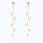 copy of 1.38 carat moissanite 925 sterling silver leaf earrings