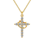copy of gold plated cross & crown necklace