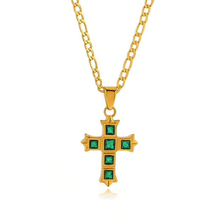 zircon cross necklace