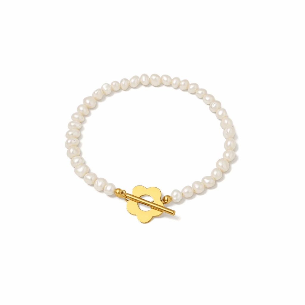 pearl blossom toggle bracelet