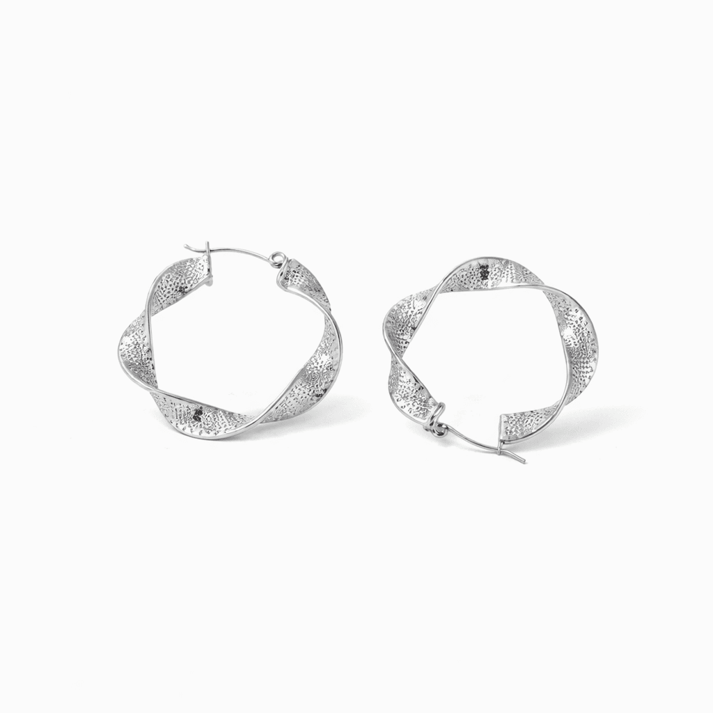 twist aura earrings silver igya