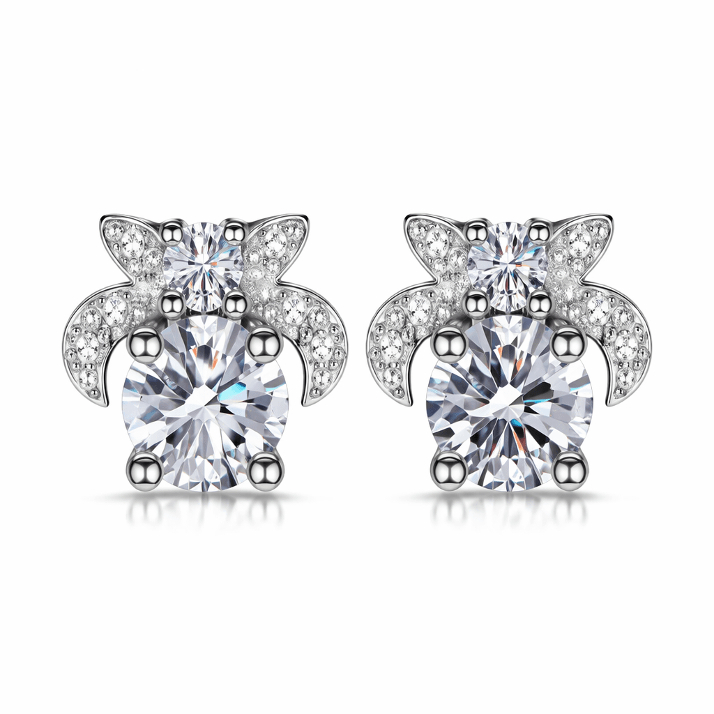 butterfly moissanite studs