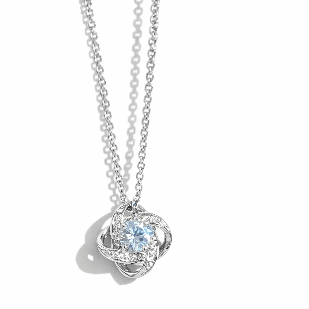 eternal heart pendant clavicle necklace cross border hot sale full diamond zircon rotating lucky four leaf clover necklace