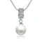 bamoer 925 sterling silver simulated pearl pendant necklace long chain necklace scn030