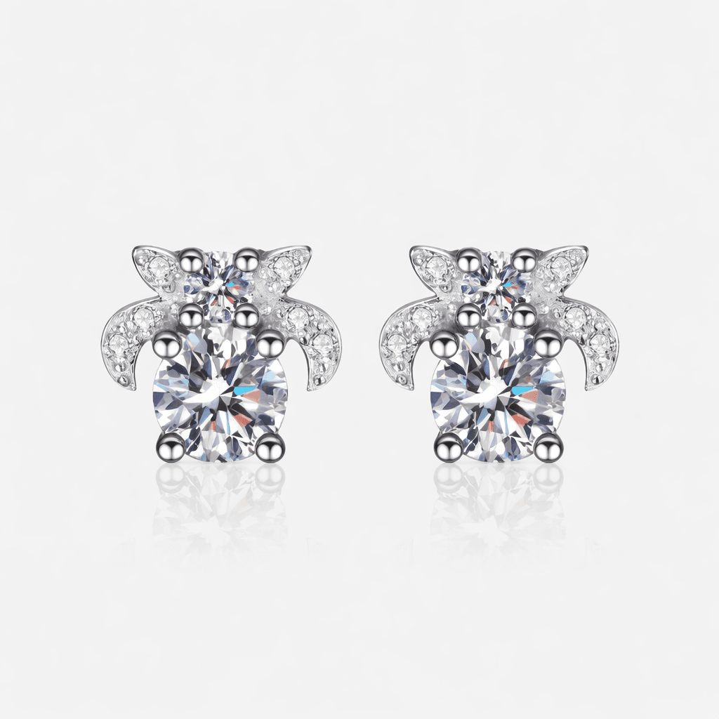 butterfly moissanite studs